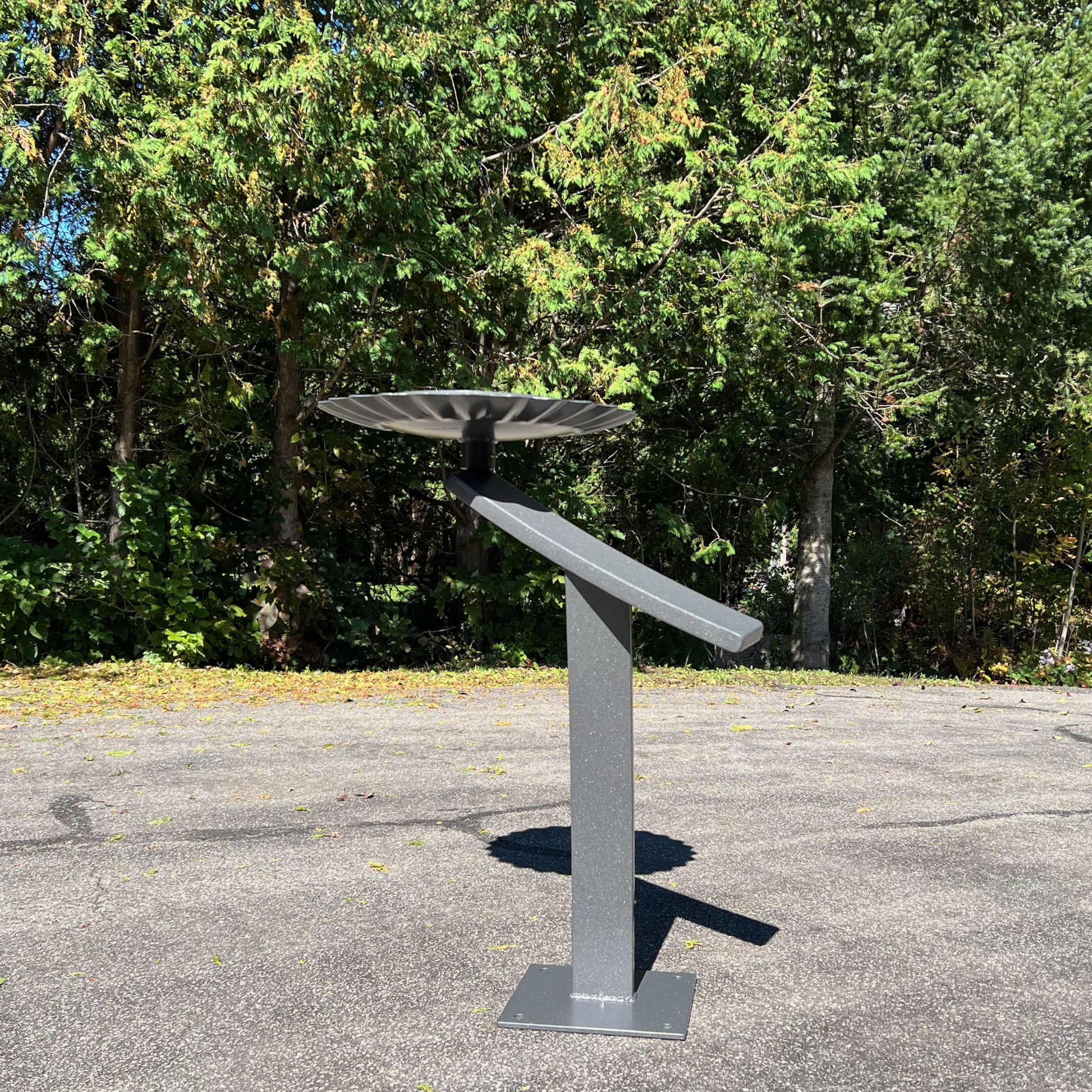 Sparrow's Harrow - Contemporary metal bird bath by Ottawa artist Timothy Gordon Johnson