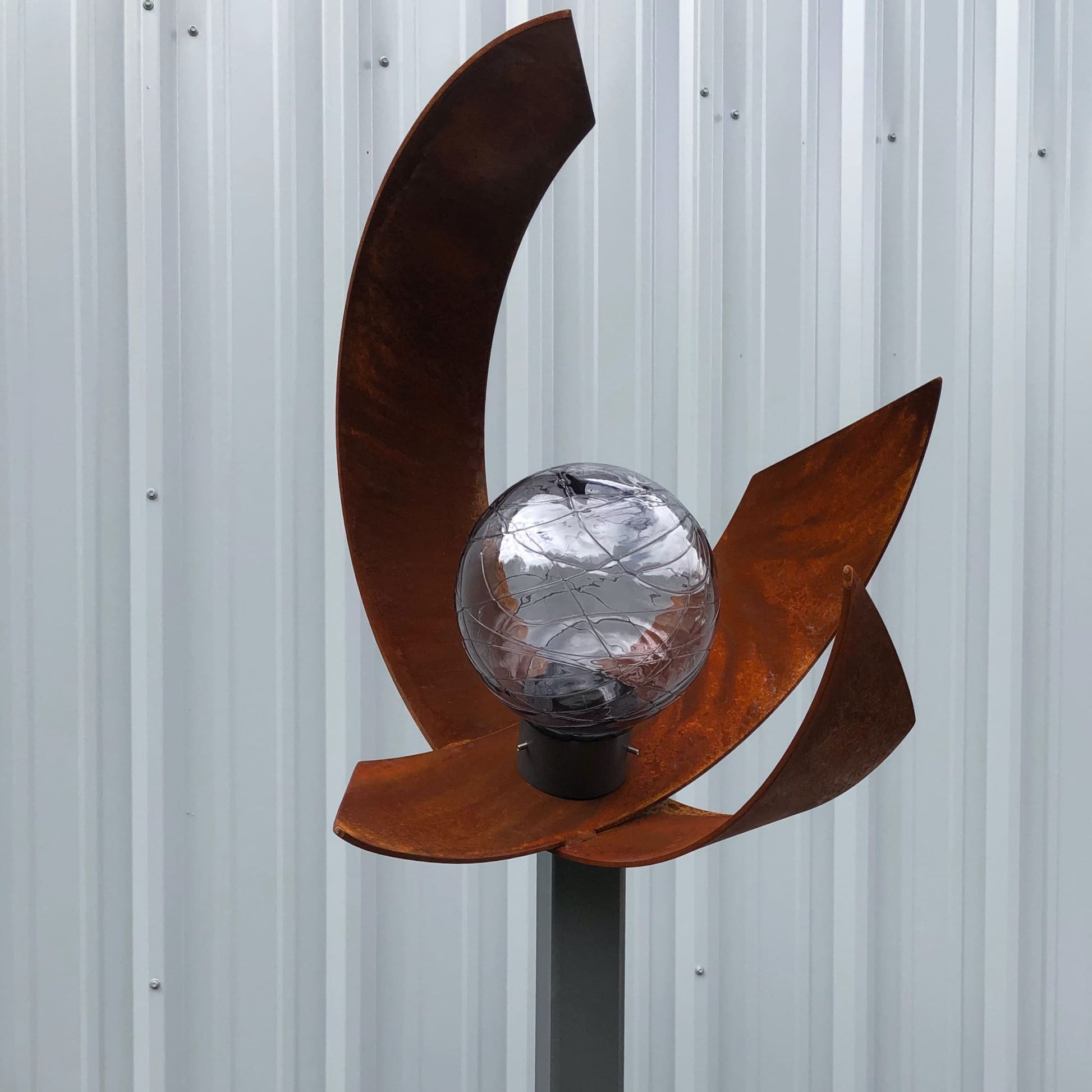 Fortune Flower - Contemporary metal sculpture by Ottawa artist Timothy Gordon Johnson