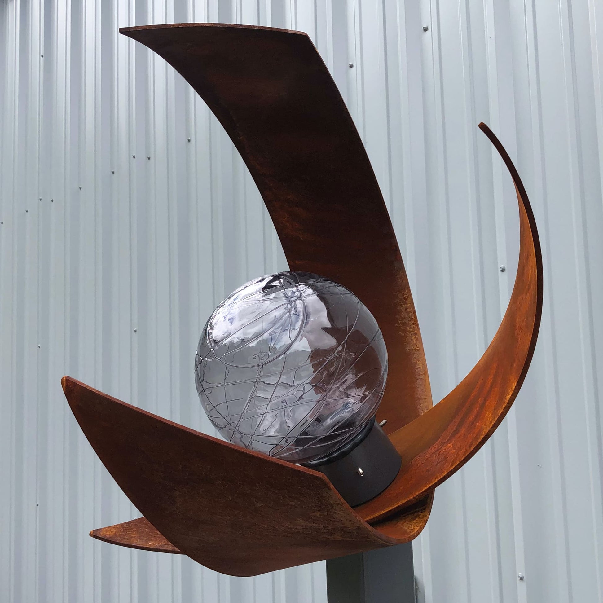 Fortune Flower - Contemporary metal sculpture by Ottawa artist Timothy Gordon Johnson